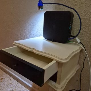 Mesita Auxiliar Madera Blanca y Marrón