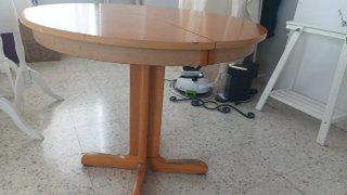 Mesa redonda ampliable madera