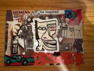 5 postales Siemens C25 vintage + adhesivos origina