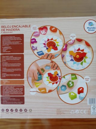 Reloj Encajable Madera Mundo Diver 4 Juegos