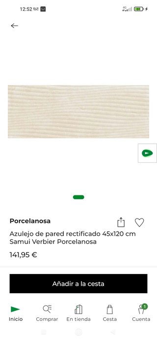 4 cajas de azule Porcelanosa Samui Verbier 45x120
