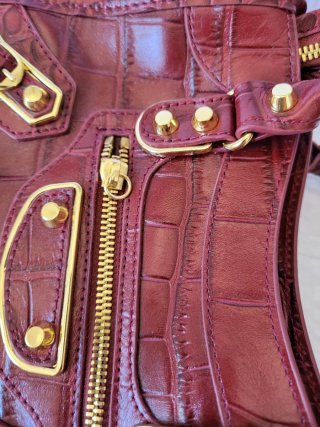 Borsa Balenciaga Pelle Coccodrillo Bordeaux
