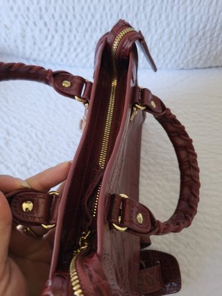 Borsa Balenciaga Pelle Coccodrillo Bordeaux