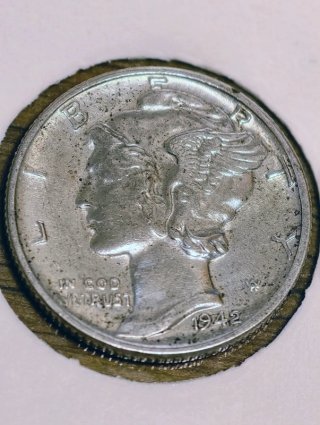 Moneda One Dime Mercury - Plata 1942 USA