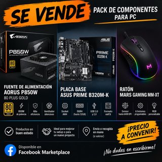 Fuente Alimentación Aorus P850W + Placa Base Asus