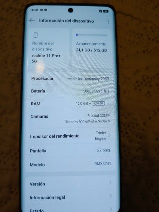 Realme 11 Pro+ Blanco y Dorado