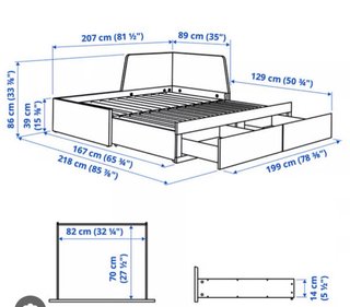 Diván IKEA Flekke Blanco y Gris