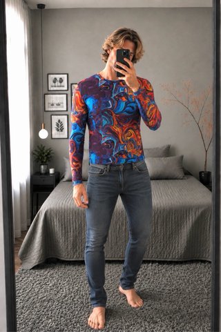 Camiseta Shein Estampado Psicodélico Talla M