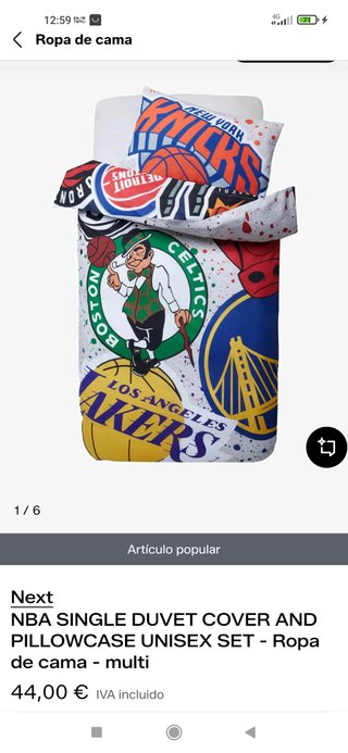 Funda Nórdica NBA Individual Multicolor cama de 90