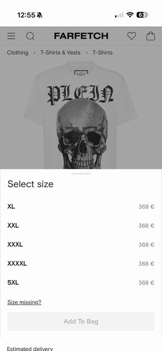 Camiseta Phillip Plein Hombre Talla M