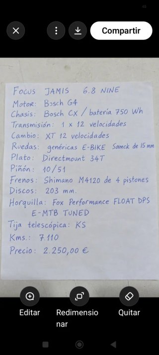 Bicicleta eléctrica Focus jam2 6.8