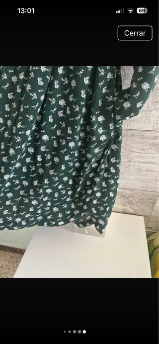 Vestido verde estampado floral talla S