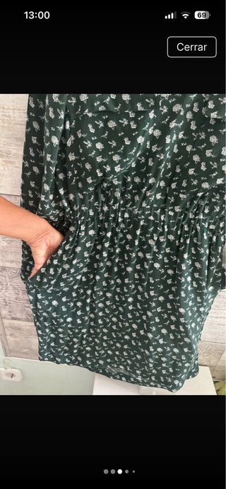 Vestido verde estampado floral talla S
