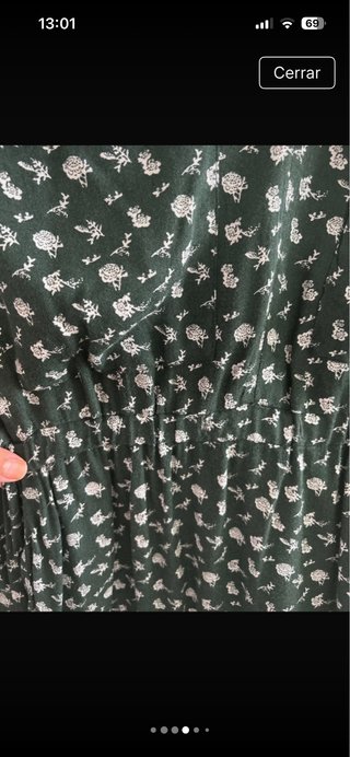 Vestido verde estampado floral talla S