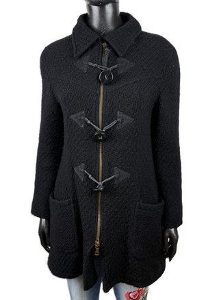 Cappotto Lana Armani Jeans Donna Tg 42 Nero