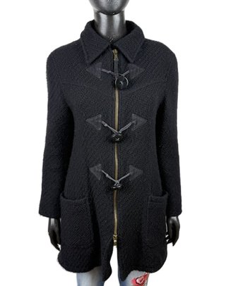 Cappotto Lana Armani Jeans Donna Tg 42 Nero