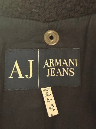 Cappotto Lana Armani Jeans Donna Tg 42 Nero