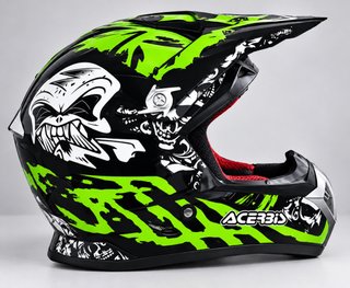 Casco Moto Acerbis Negro y Verde