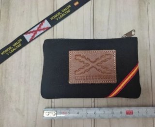 MONEDERO LONA Y PIEL + PULSERA CRUZ DE BORGOÑA