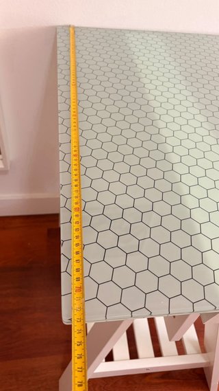 Escritorio cristal y madera blanco