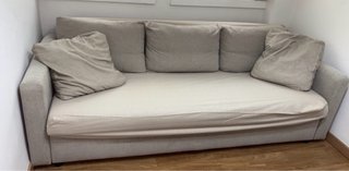 Sofá Cama Beige/Gris Tela