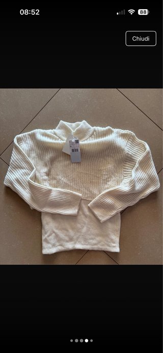 Maglione crop donna beige