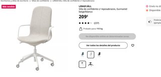 Silla de escritorio Ikea LÅNGFJÄLL