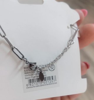 Bracciale acciaio Hand Made con ciondoli