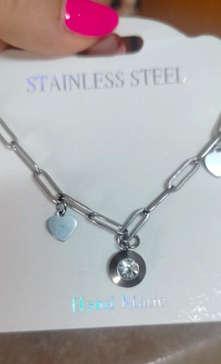 Bracciale acciaio Hand Made con ciondoli