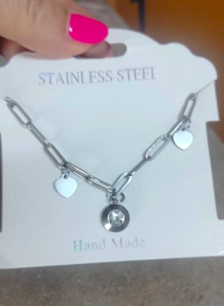 Bracciale acciaio Hand Made con ciondoli