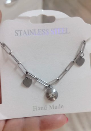 Bracciale acciaio Hand Made con ciondoli