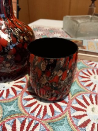 Caraffa Murano Vetro Rosso Oro