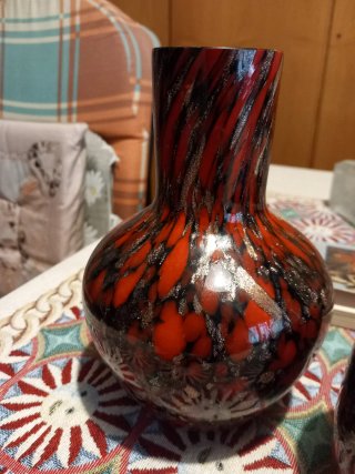 Caraffa Murano Vetro Rosso Oro