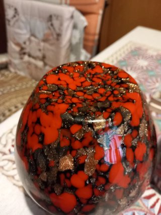 Caraffa Murano Vetro Rosso Oro