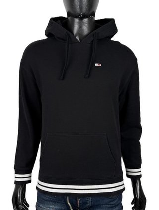 Tommy Jeans Felpa Uomo XS Nera Cotone Cappuccio