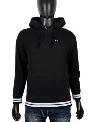 Tommy Jeans Felpa Uomo XS Nera Cotone Cappuccio