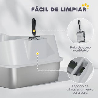 Arenero gatos acero inoxidable XL
