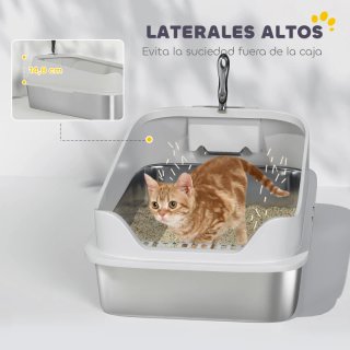 Arenero gatos acero inoxidable XL