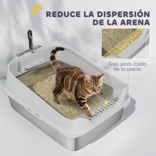 Arenero gatos acero inoxidable XL