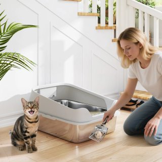 Arenero gatos acero inoxidable XL