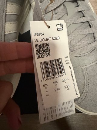 Adidas VL Court Bold 38 2/3 Grigio Beige