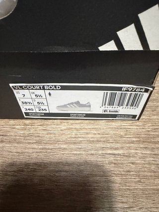 Adidas VL Court Bold 38 2/3 Grigio Beige