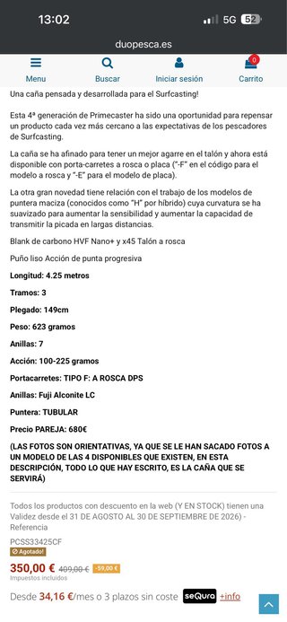 Caña DAIWA PRIME CASTER SS33425