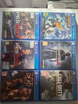 Lote 6 Juegos PS4: PES, Ratchet, Uncharted, Dead,