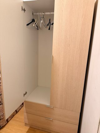 Armario ropero 2 puertas 2 cajones madera