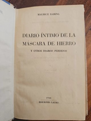 Diario Íntimo de la Máscara de Hierro