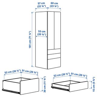 Armario IKEA MÅSTAD blanco 3 cajones