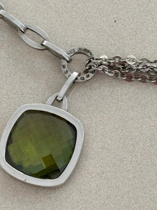 Pulsera Rebecca Plata 925 Cuarzo Hidrotermal Verde