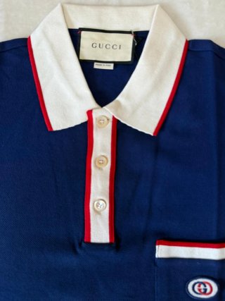 Polo Gucci azul y blanco