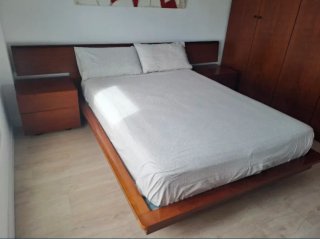 Estructura cama y cabecero madera